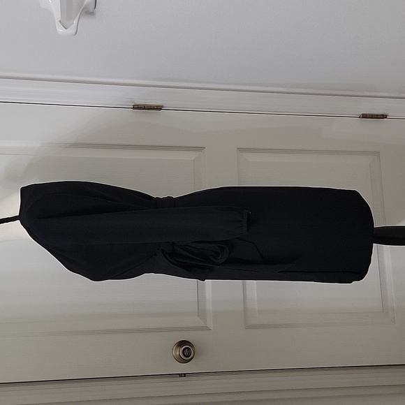 J. Crew Size 00 Black Long Sleeve Wrap Dress, Excellent Used Condition - Picture 4 of 14
